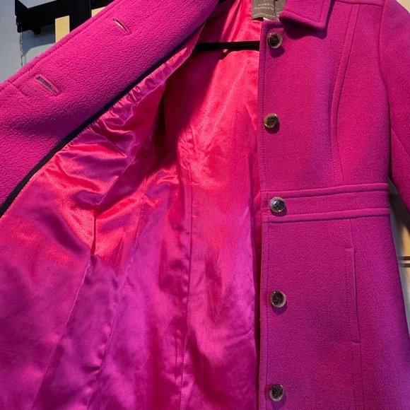 J. Crew Double Cloth Vibrant Pink Coat with Thinsulate - Picture 4 of 10